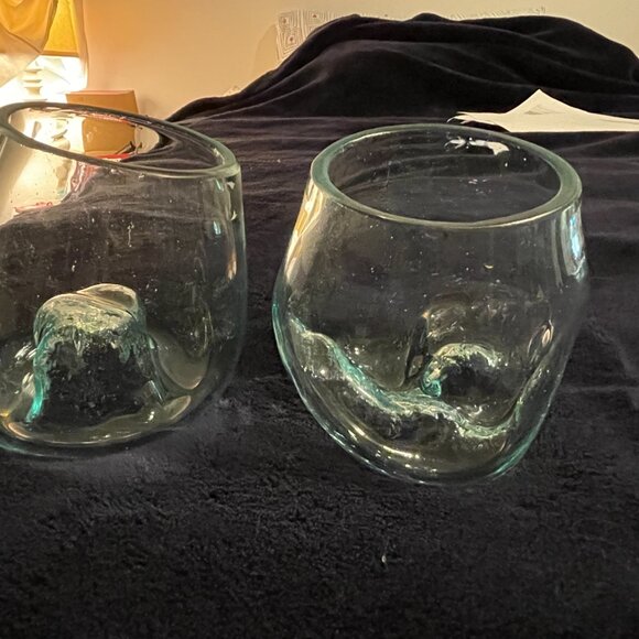 Set of Hand Blown molten glass with organic / odd shapes - Terrarium / Planters - Picture 2 of 7